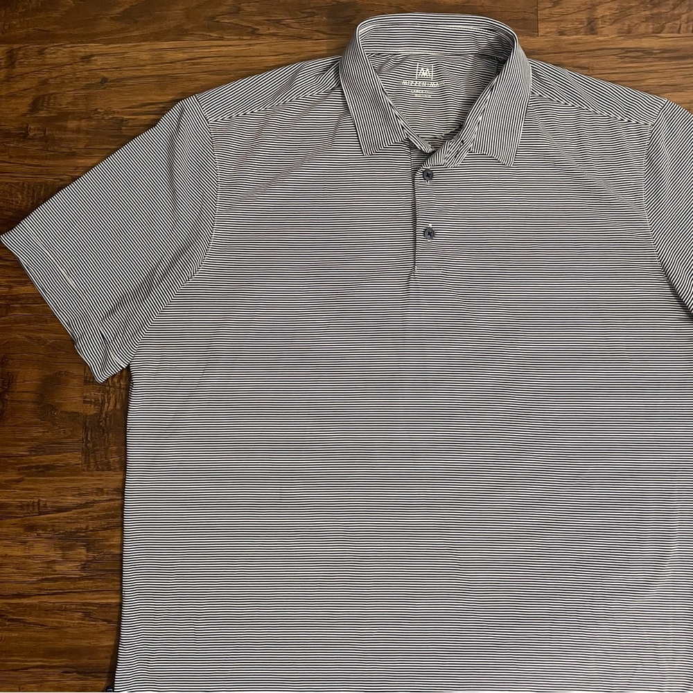 Mizzen + Main Striped Polo Golf Shirt Large